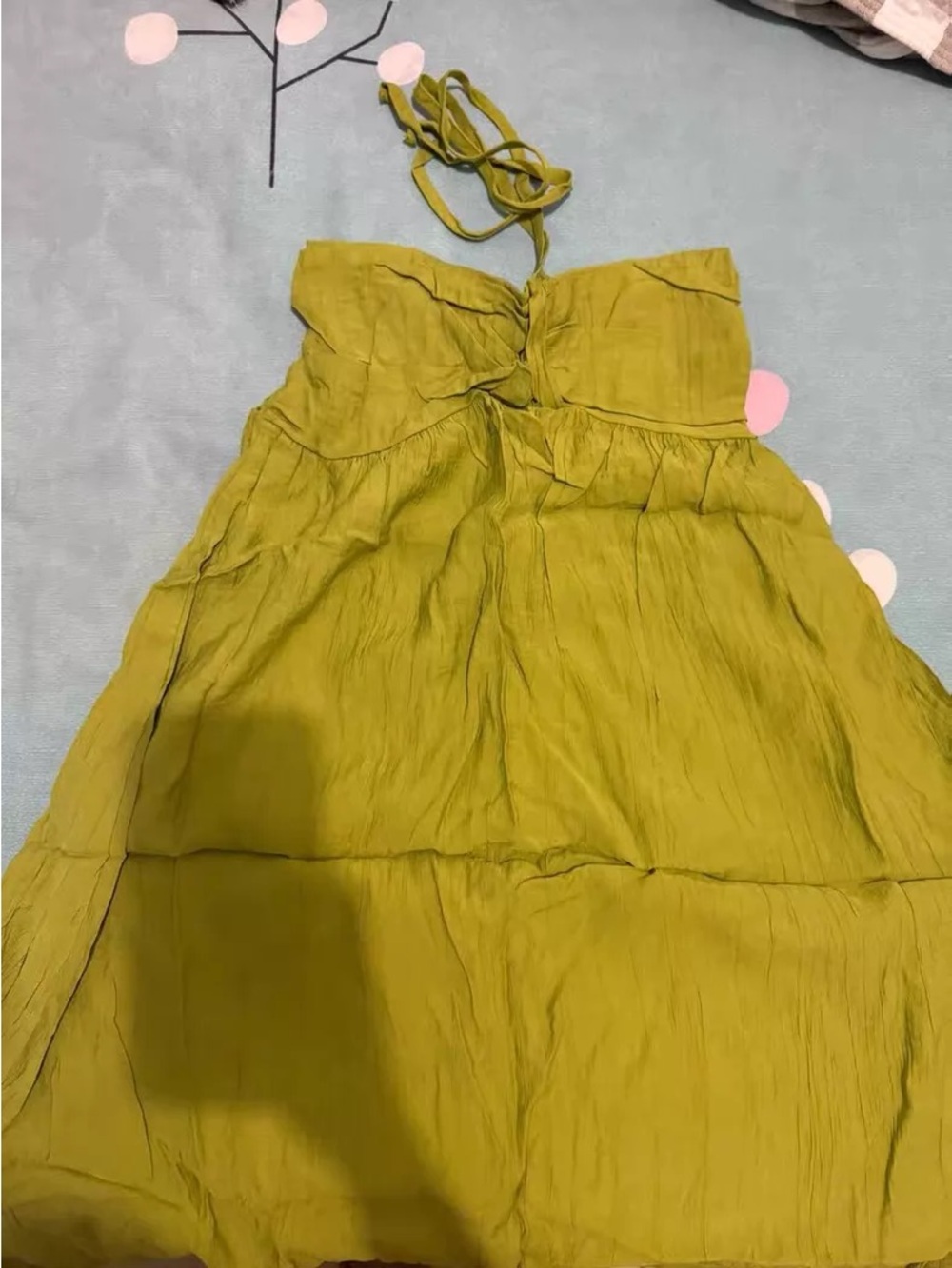 Olive Green Halter Summer Dress